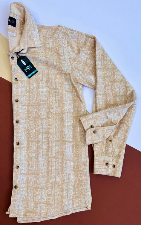 پیراهن مردانه آستین بلند با پارچه بوکله ترک بسیار نرم و لیف