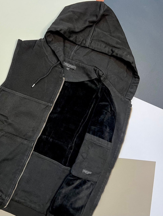 ژیله کتان مردانه پاییزی کلاهدار با زیپ کامل – مناسب فصل پاییز