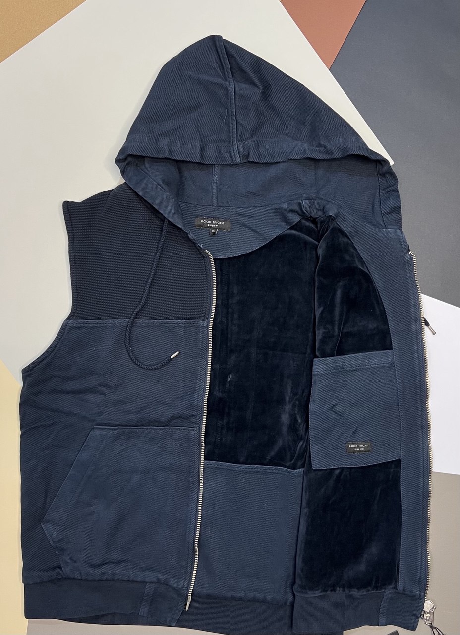 ژیله کتان مردانه پاییزی کلاه‌دار با زیپ کامل – مناسب فصل پاییز