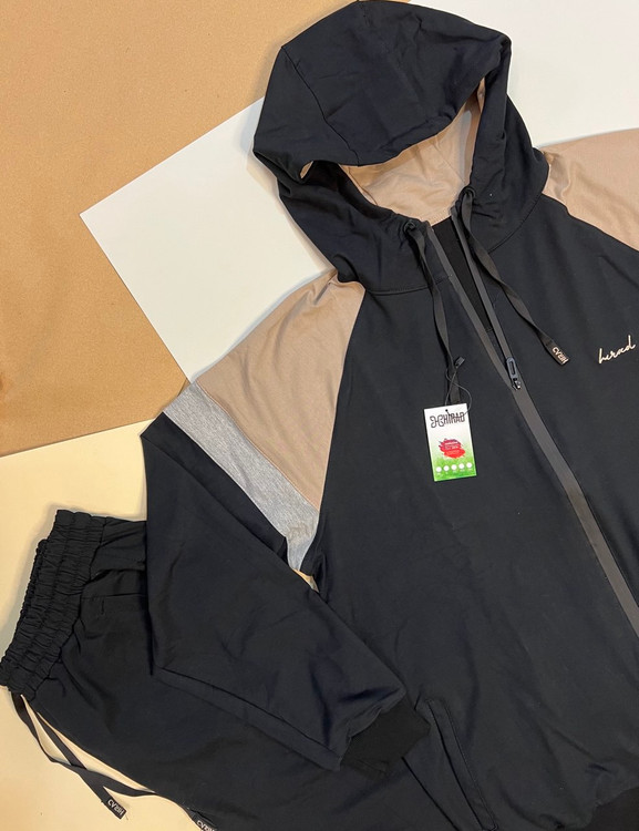 ست سویشرت کلاهدار و شلوار راسته برند هیراد