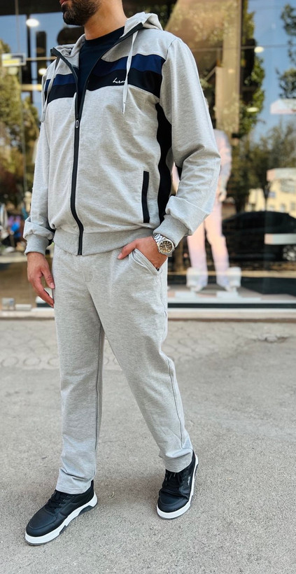 ست سویشرت کلاهدار و شلوار راسته برند هیراد