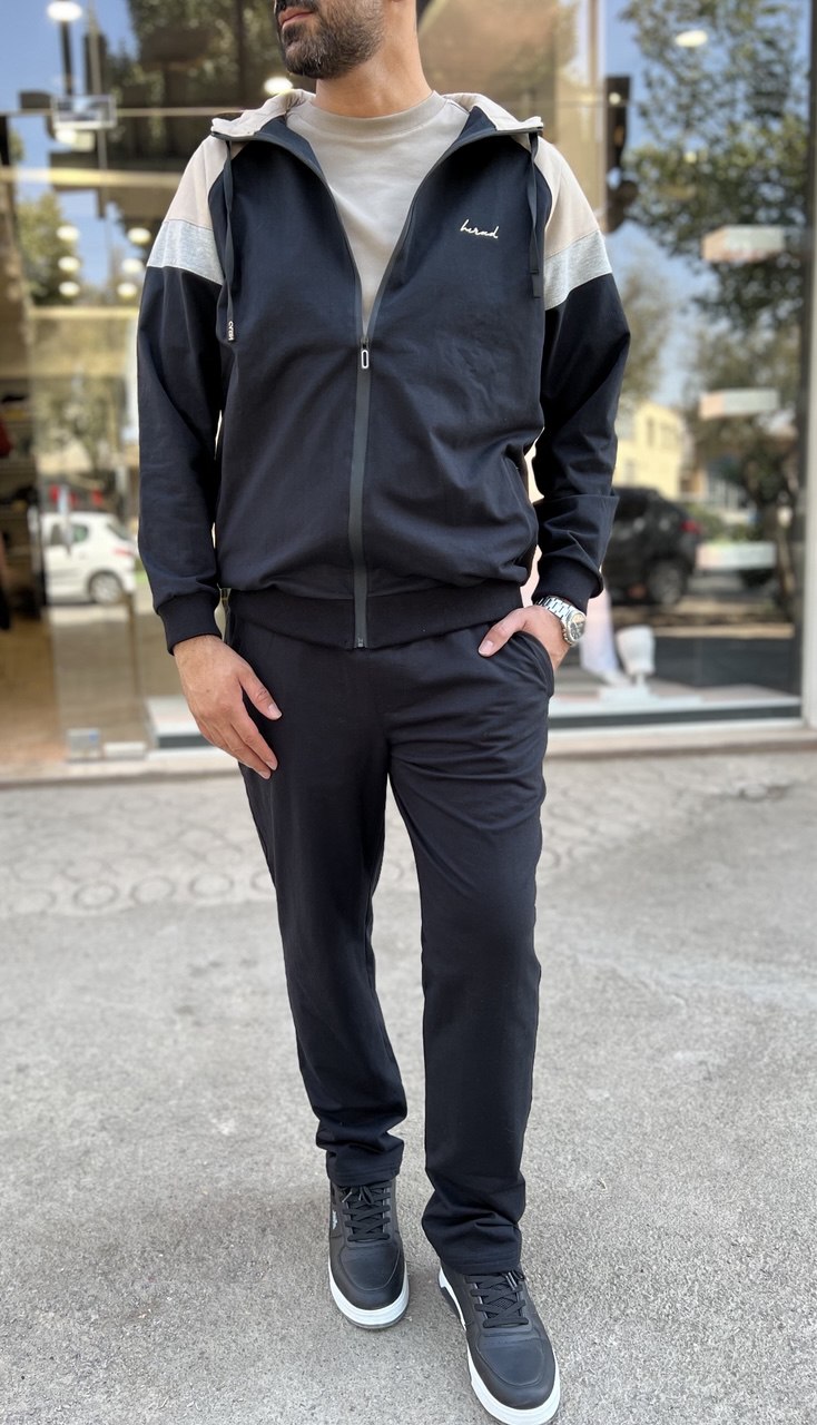 ست سویشرت کلاه‌دار و شلوار راسته برند هیراد