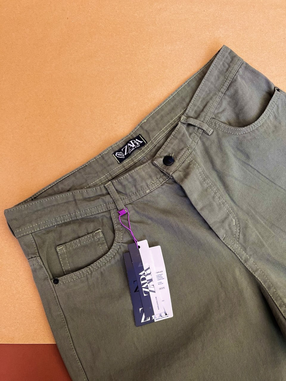 شلوار کتان کج‌راه مردانه مدل نیم‌بگ