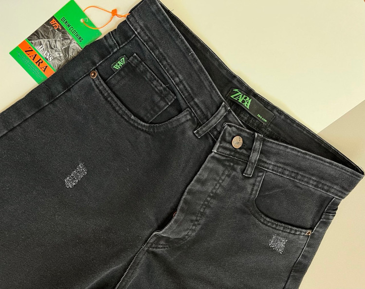 شلوار لی مام فیت مردانه نوکمدادی زاپدار از پارچه کجراه با فاق بلند و دوخت مقاوم