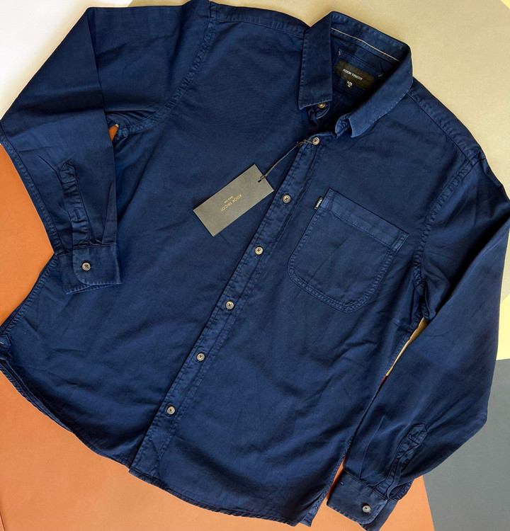 پیراهن مردانه کتان تکجیب پارچه کج راه ترک