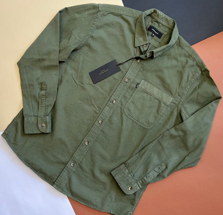 پیراهن مردانه کتان تکجیب پارچه کج راه ترک