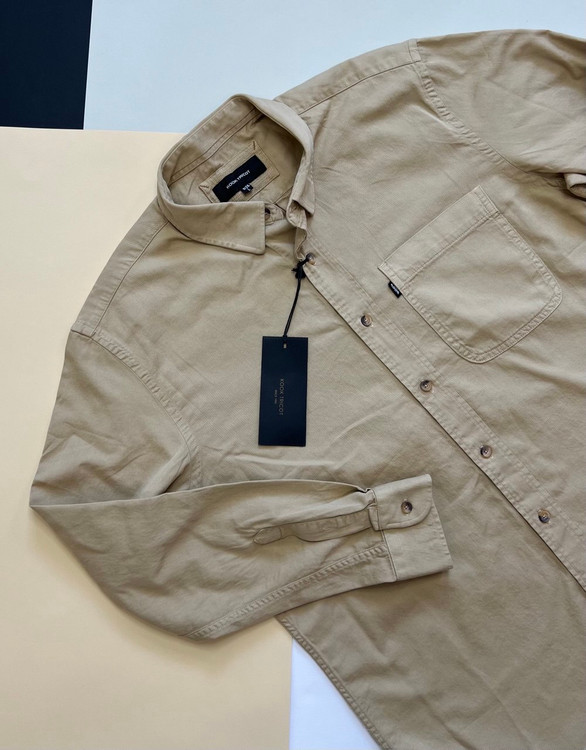 پیراهن مردانه کتان تکجیب پارچه کج راه ترک