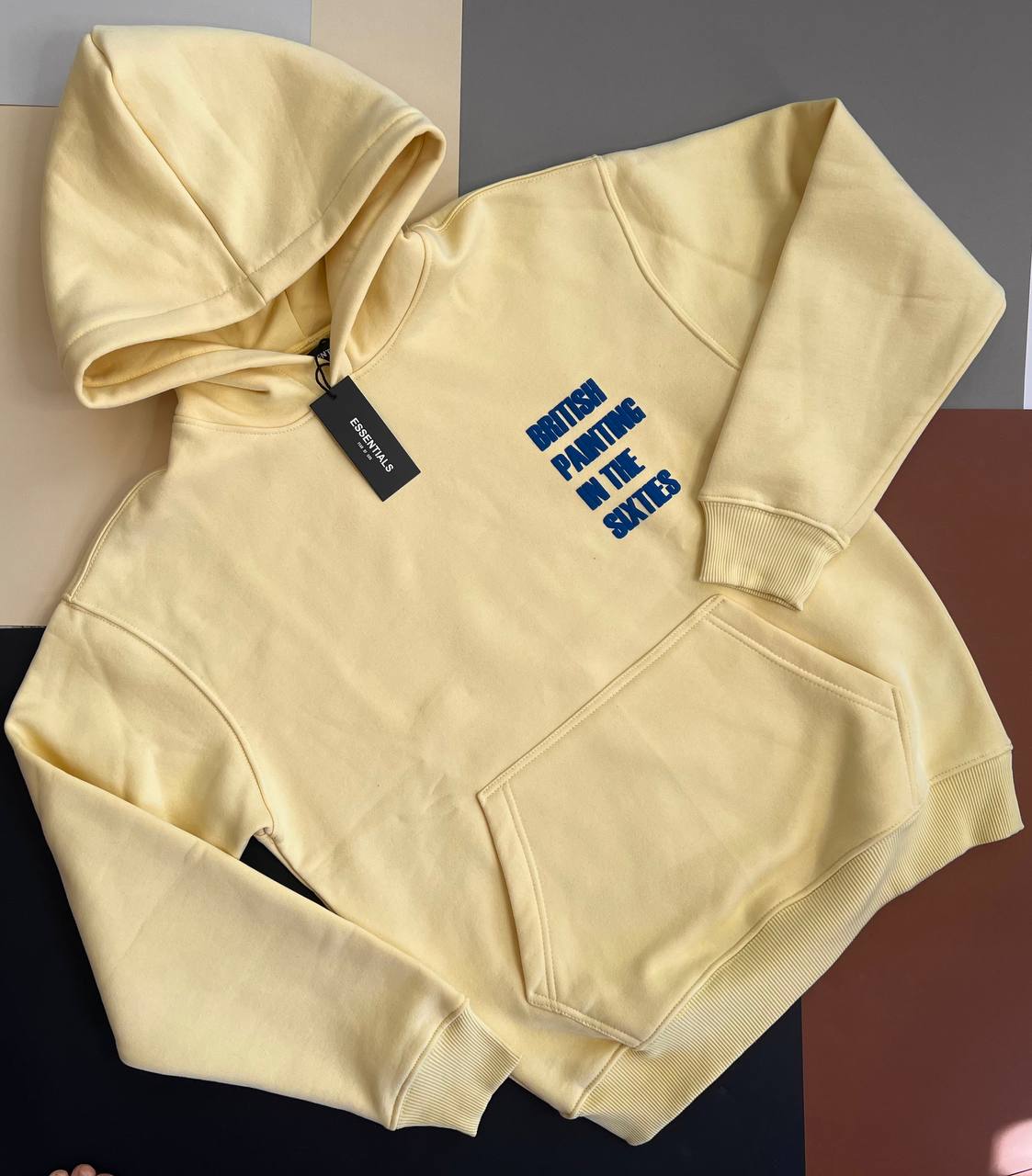 هودی مردانه دورس سهنخ داخل کرک رنگ آبی روشن با چاپ British Painting