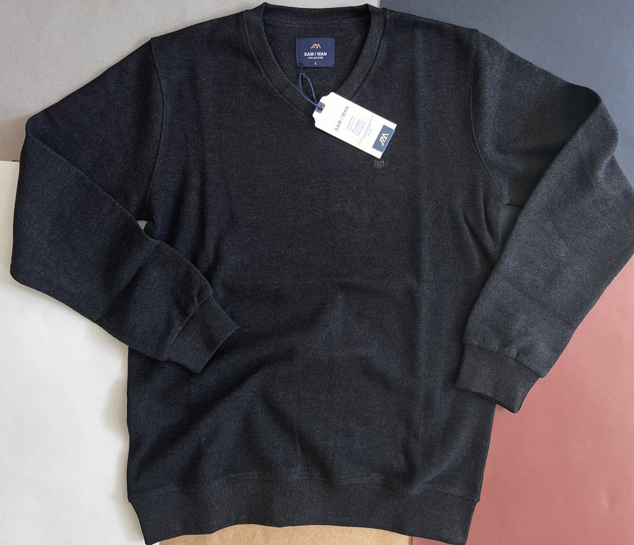 بلوز مردانه سلانیک یقه‌هفت در رنگ سرمه‌ای – مناسب فصل پاییز و زمستان ذغالی