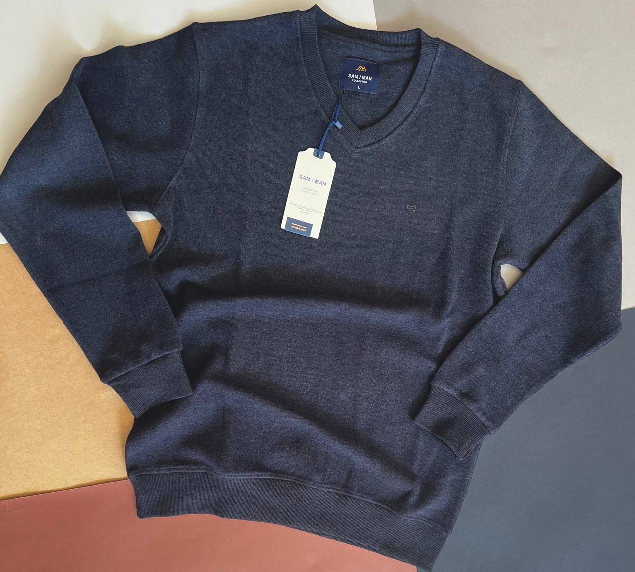 بلوز مردانه سلانیک یقه‌هفت در رنگ سرمه‌ای – مناسب فصل پاییز و زمستان طوسی سرمه ای تیره