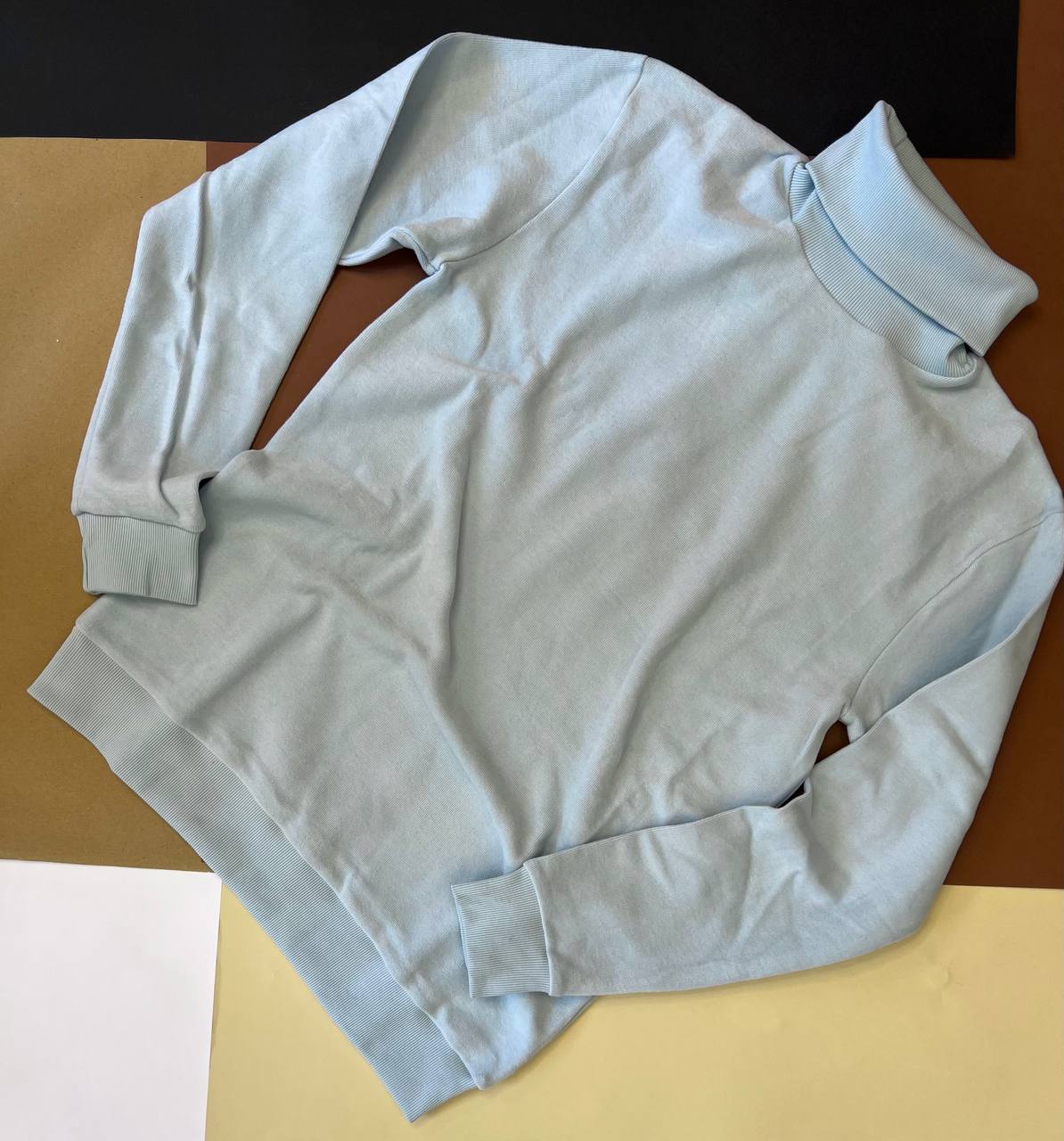 پلیور یقه‌اسکی مردانه سلانیک خارخورده آبی روشن پاستیلی