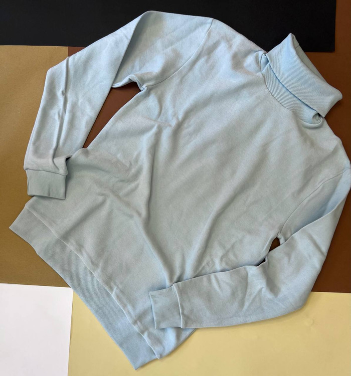 پلیور یقهاسکی مردانه سلانیک خارخورده آبی روشن پاستیلی