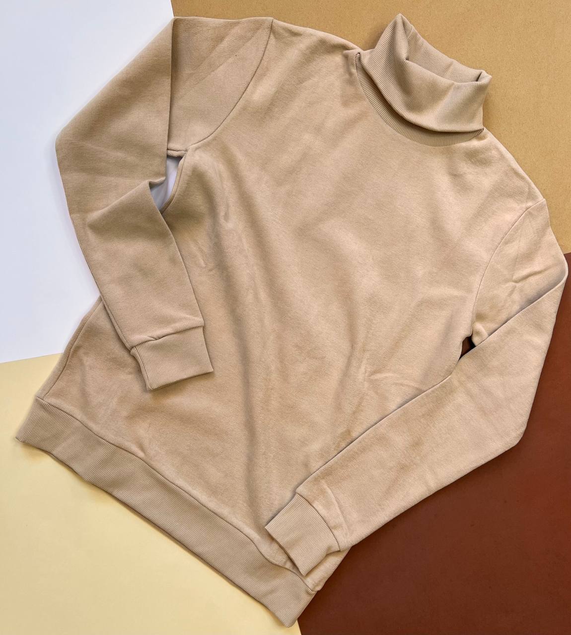 پلیور یقه‌اسکی مردانه سلانیک خارخورده کرمی