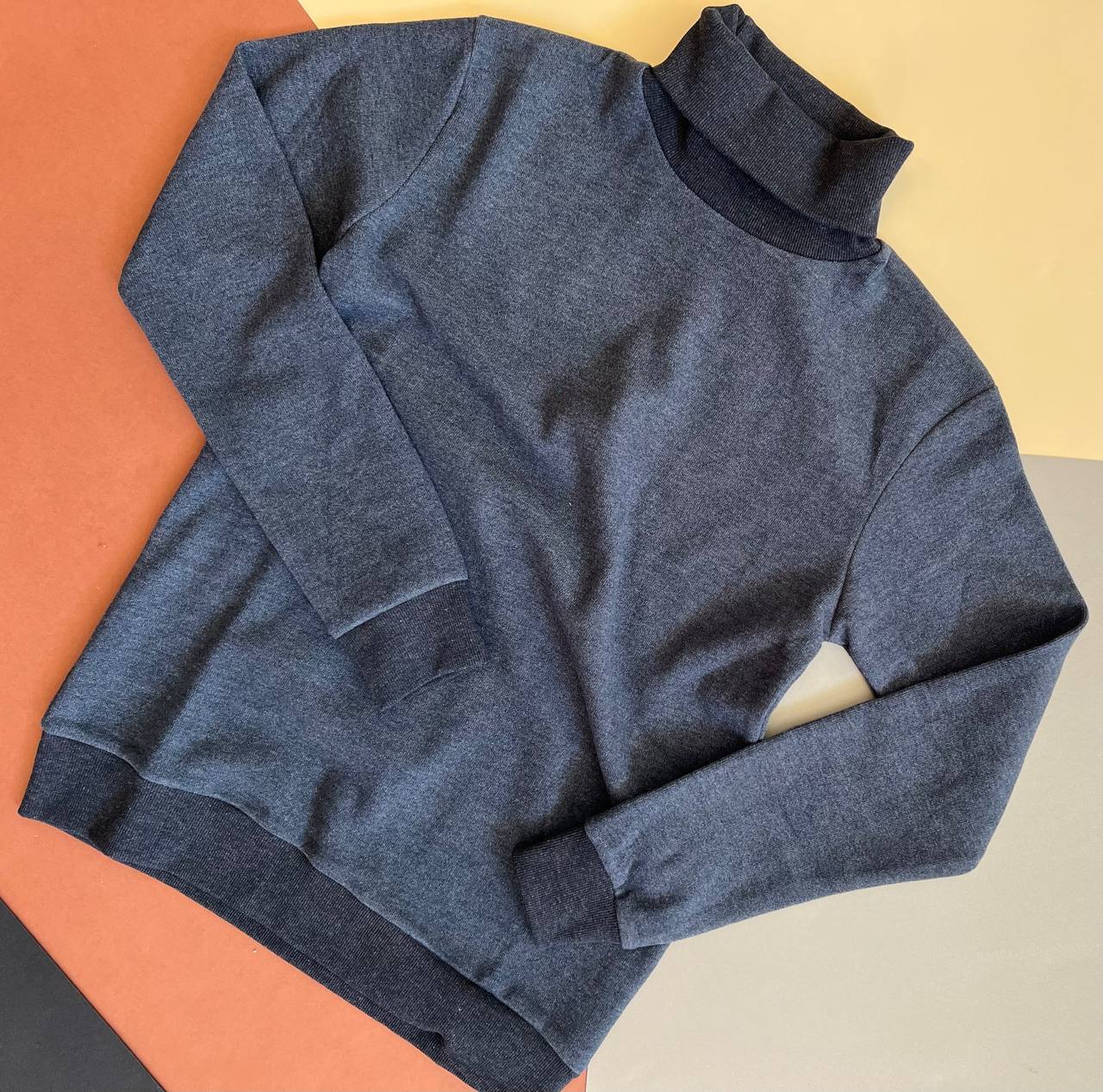 پلیور یقه‌اسکی مردانه سلانیک خارخورده سرمه ای دودی