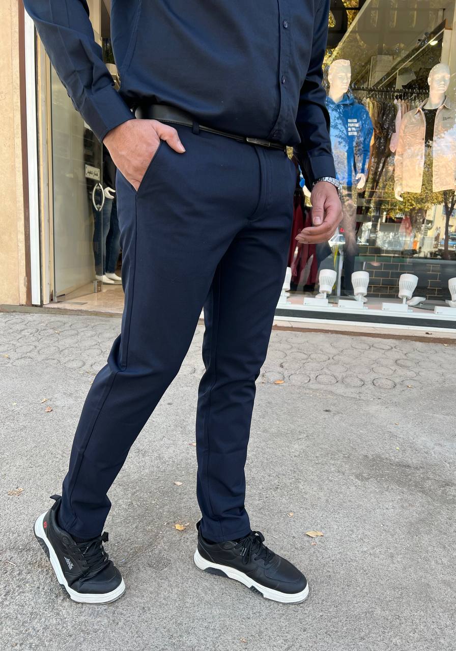 شلوار اسلیم‌فیت سرمه‌ای استایل زارا