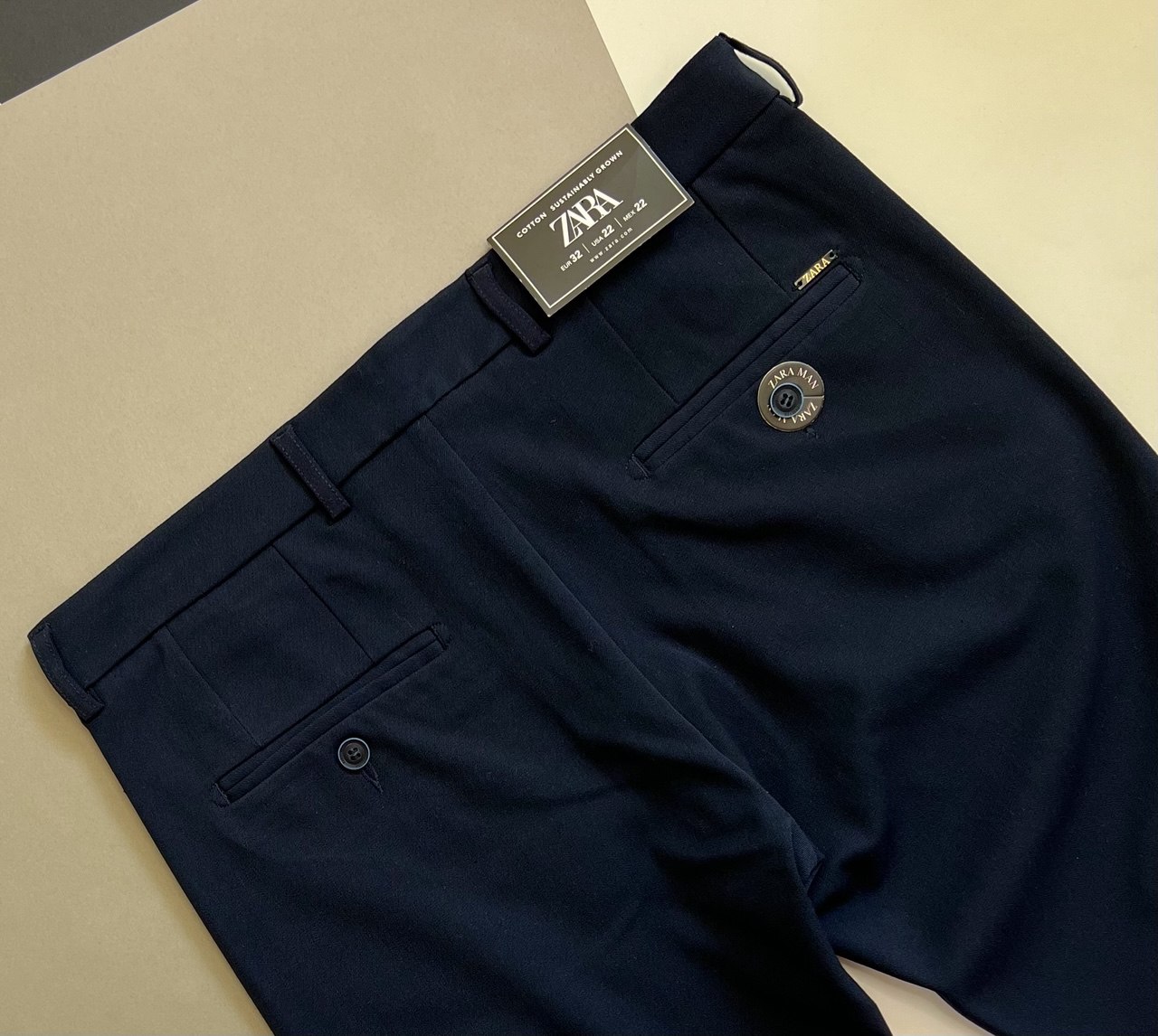 شلوار پارچه‌ای کشی مردانه سرمه‌ای