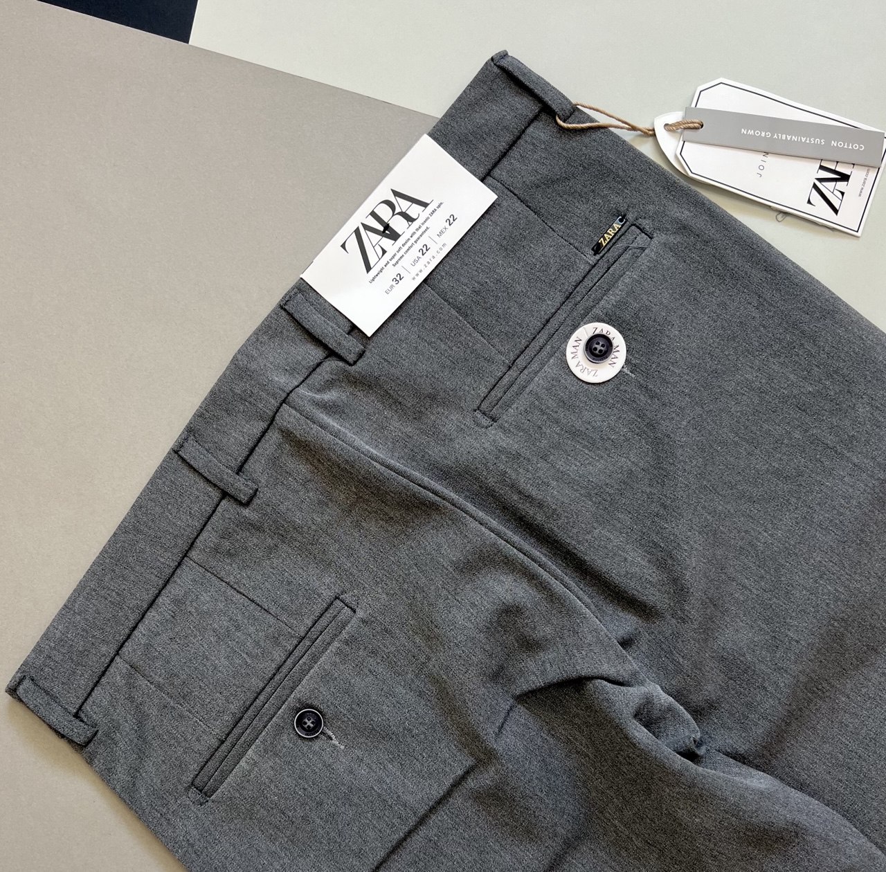 شلوار پارچه‌ای کشی مردانه طوسی