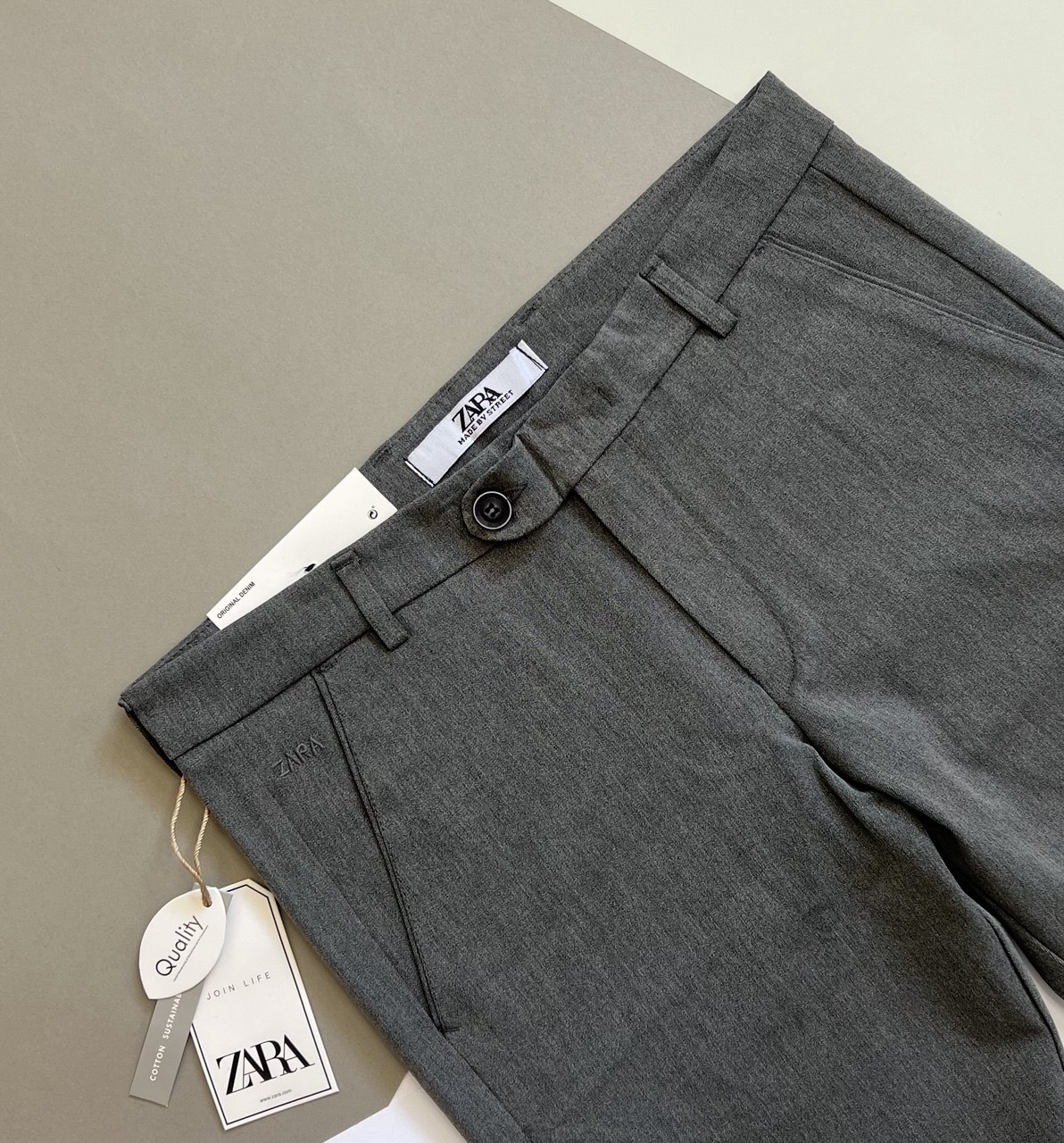 شلوار اسلیم‌فیت طوسی استایل زارا