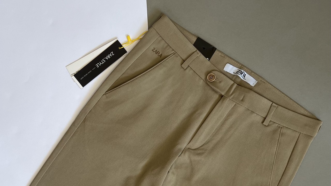 شلوار کرم بژ مردانه استایل زارا