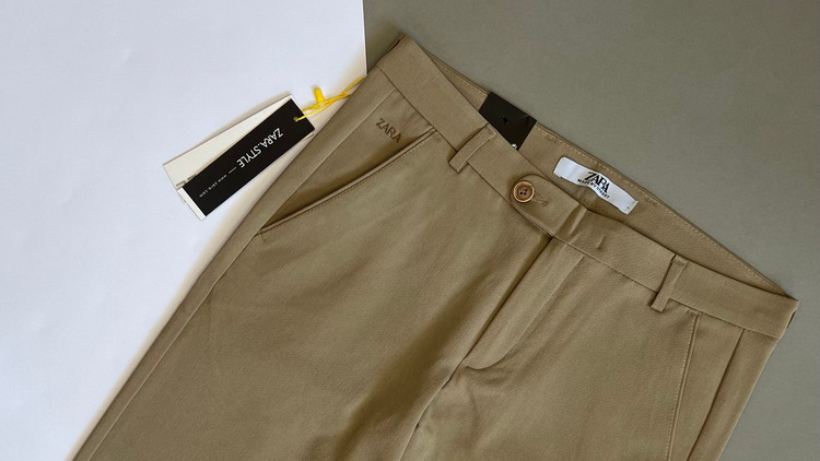 شلوار کرم بژ مردانه استایل زارا