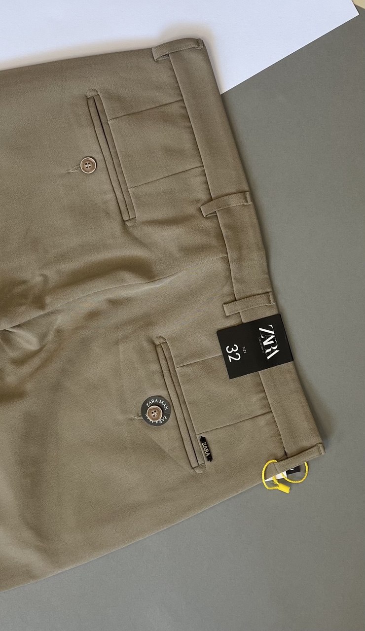شلوار کرم بژ مردانه استایل زارا
