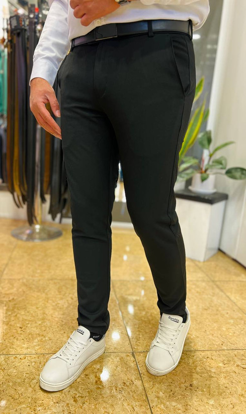 شلوار پارچهای کشی مردانه مشکی