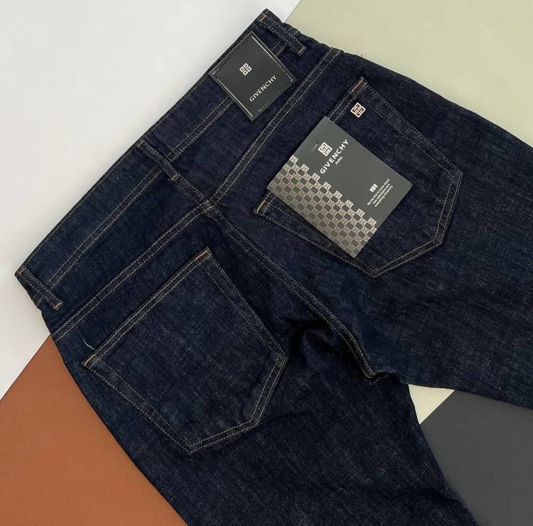 شلوار جین نیمخام سرمهای تیره مردانه مدل مینی با ترکیب ۹۸٪ پنبه و ۲٪ الاستین