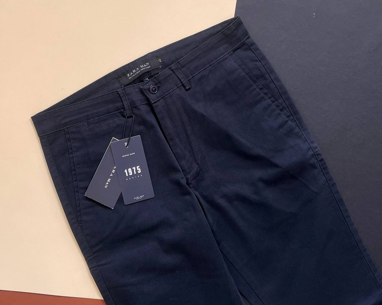 شلوار کتان مردانه سرمهای با برش راسته Mini