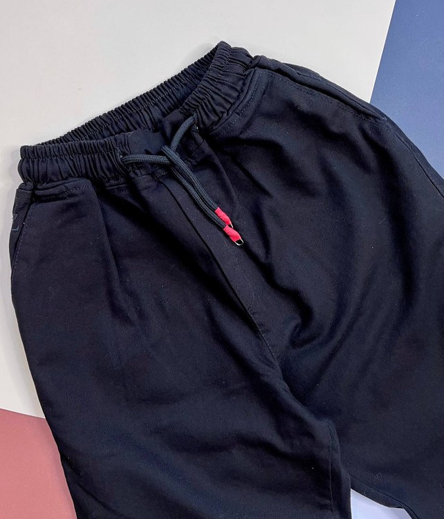 شلوار اسلش کتان مردانه مشکی مدل نیمبگ با پاچه گتدار