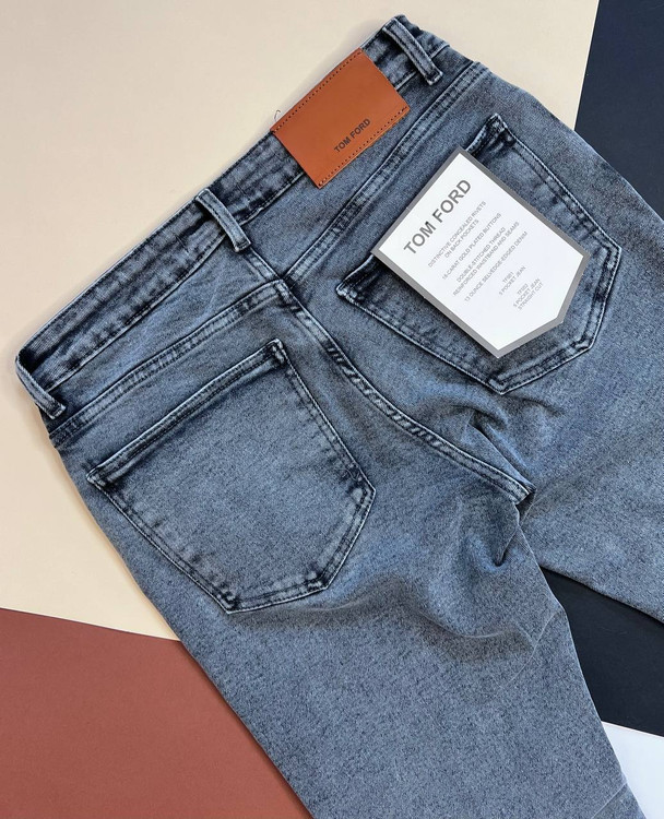 شلوار جین مردانه طوسی سنگشور اسلیم فیت