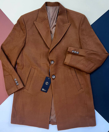 نیم پالتو مردانه فوتر قهوهای یقه کلاسیک