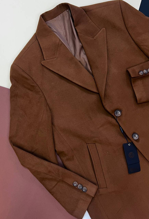 نیم پالتو مردانه فوتر قهوهای یقه کلاسیک