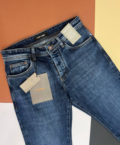 شلوار جین مردانه Tom Ford رنگ آبی تیره مدل Mini با طراحی لوکس و دوخت ظریف