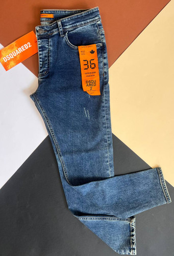 شلوار جین مردانه رنگ آبی مدل اسکینی کشی با طراحی لوکس و دوخت حرفهای