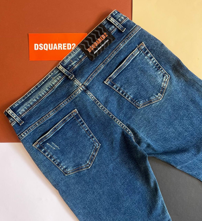 شلوار جین مردانه رنگ آبی مدل اسکینی کشی با طراحی لوکس و دوخت حرفهای