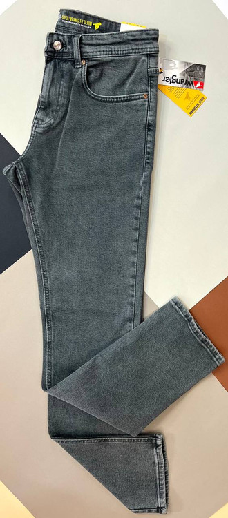 شلوار جین مردانه راسته ریگولار طوسی فید شده با طراحی پنججیب کلاسیک