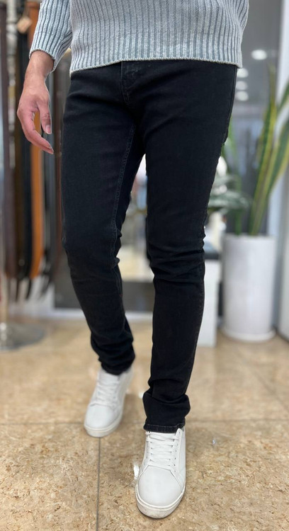 خرید شلوار جین مردانه ذغالی تیره مدل راسته mini با دوخت مقاوم و پارچه باکیفیت