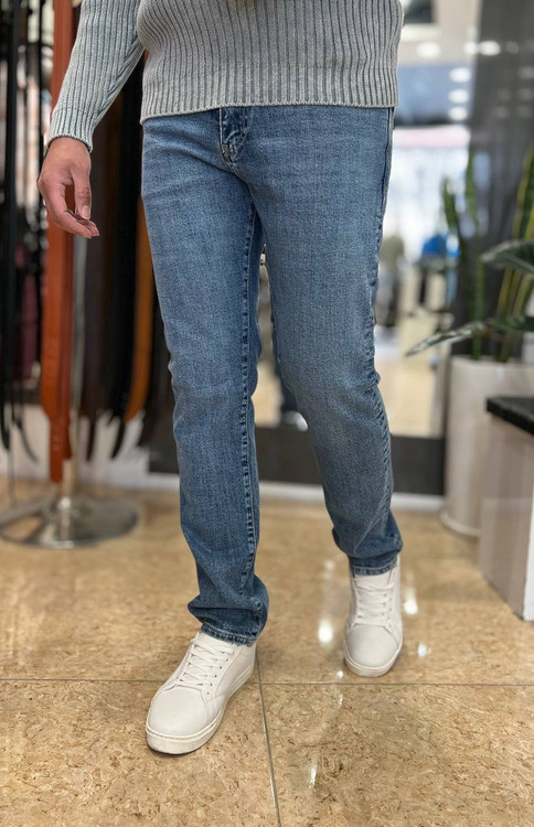 خرید شلوار جین مردانه آبی روشن سنگشور مدل راسته با پارچه دنیم باکیفیت