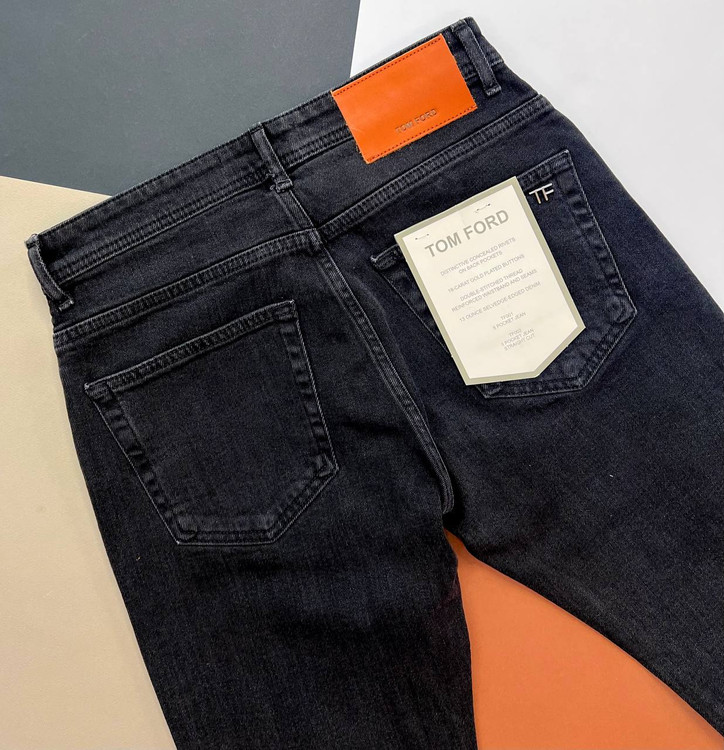 خرید شلوار جین مردانه ذغالی تیره مدل راسته mini کشی با دوخت مقاوم