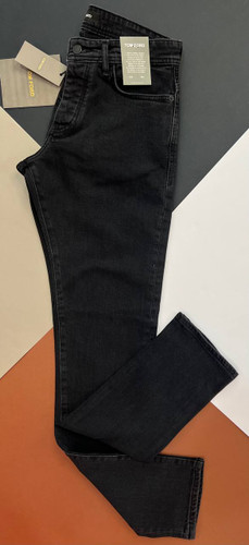 خرید شلوار جین مردانه ذغالی تیره مدل راسته mini کشی با دوخت مقاوم