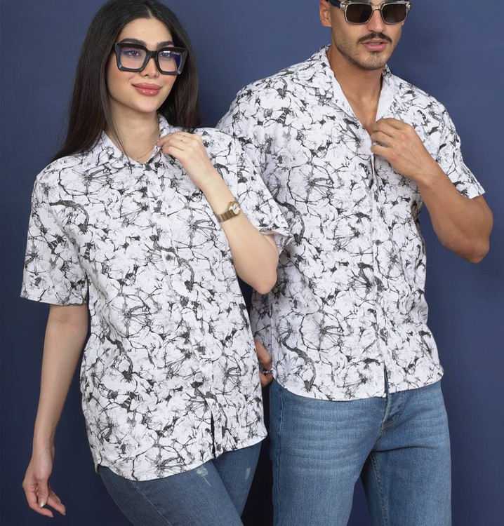 پیراهن آستین کوتاه یونیسکس با پارچه بافتدار سبک و طرح مدرن مناسب تابستان