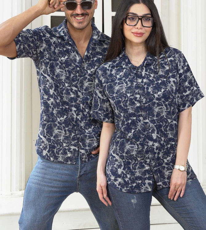 پیراهن آستین کوتاه یونیسکس با پارچه بافتدار سبک و طرح مدرن مناسب تابستان