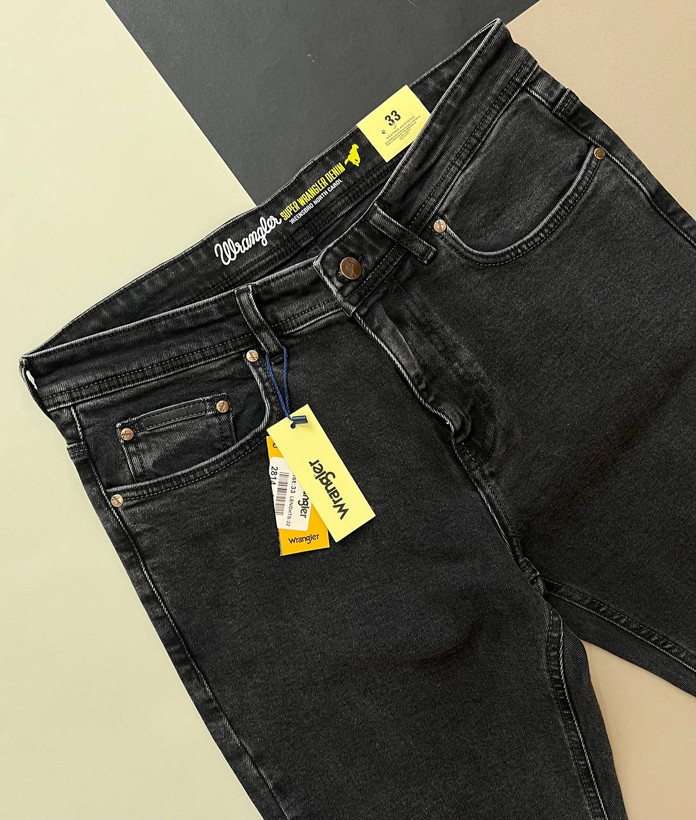 شلوار جین مردانه Wrangler مدل ریگولار زیپی از دنیم استرچ باکیفیت