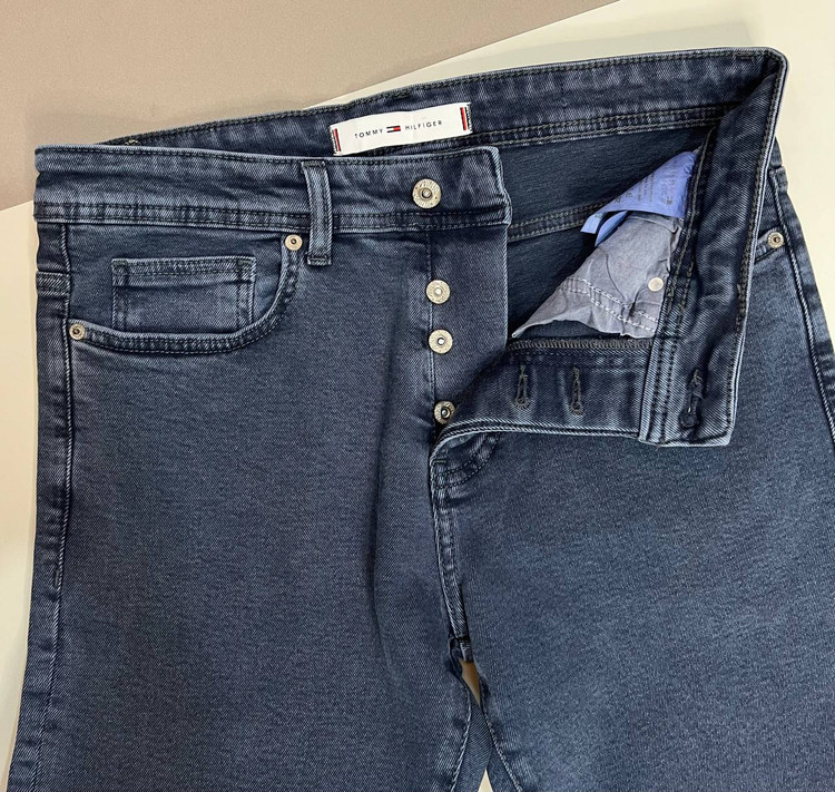 شلوار جین مردانه راسته Tommy Hilfiger رنگ آبی دودی